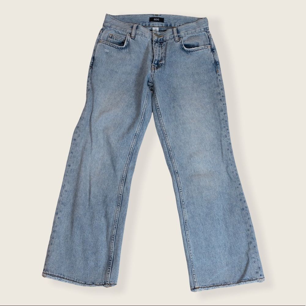 BDG Acid Wash Cropped Boyfriend Jeans - Size 25